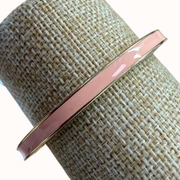 J.Crew Jewelry - J.Crew Pink Gold-Tone Enamel Hinged Bangle Bracelet Neutral Casual Classic Nude